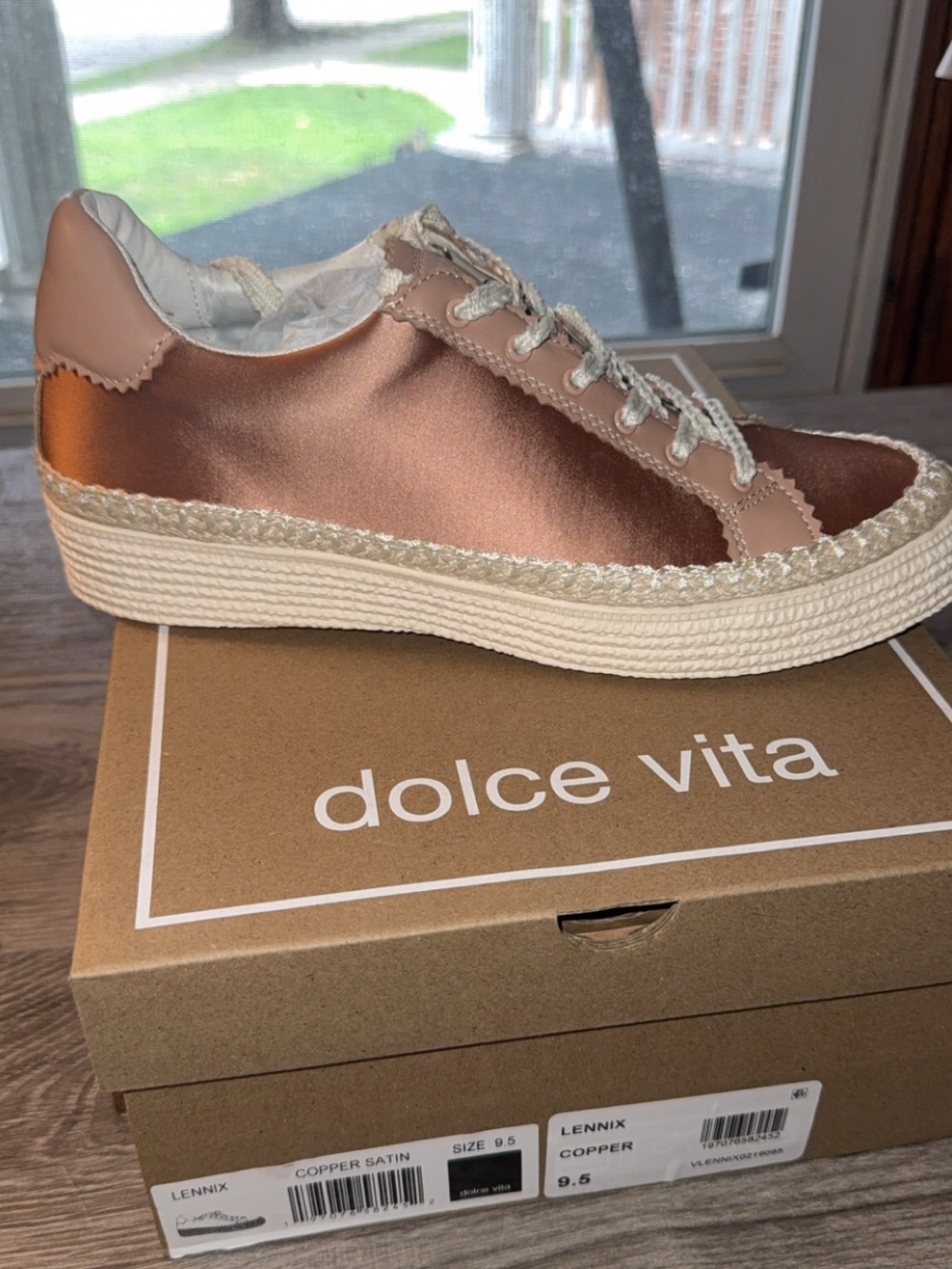 Dolce Vita Lennix Copper Satin Platform Sneaker